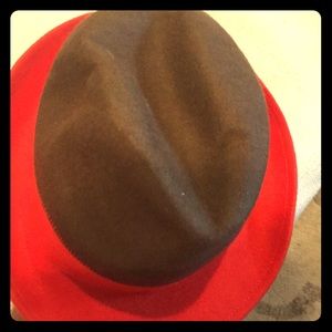 Orange and brown Loft fedora